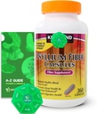 Psyllium Fiber Capsules, 360 Conde, Suplemento dietético con Guía de Ligth mejor Exclusiva
