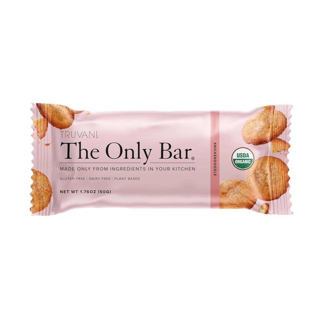 Truvani Plant Based Snack Bars ← Snickerdoodle 1 Pack ← 5g Protein ← USDA Orgánica y Vegan Silencio El Único Bar TENIDO Dairy, Soy y Gluten Gratis