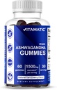 Vitamatic Ashwagandha Gummies 1500 mg Equivalente por Serving (de 30:1 Extracto 50 mg) - 60 Gummies Vegan - 3% Withanolides