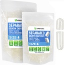 XPRS Nutra Gelatin Tamaño 4 cápsulas separadas - 100 cuenta claras pequeñas cápsulas vacías separadas en bolsas - DIY tapas llenas - Tamaño 4 Gel Do-It-youself Vitamina y suplemento relleno