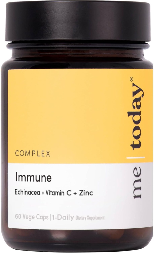 me hoy Suplemento de Apoyo Inmunitario para Adultos – Echinacea, Vitamina C con Zinc & Vitamina D3 para Booster del Sistema Inmunitario Diario, Bienestar y Defensa, Vegetariano, 60 Servimientos