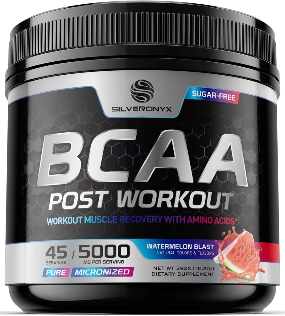 Powder de la bebida de recuperación muscular con BCAA, L-Glutamina & Amino Acids - Mejores suplementos de recuperación muscular para el entrenamiento de postes - Sugar gratis, Ramada de la cadena Aminoácidos Suplemento para Mujeres &amp; Hombre - 45 Servimientos