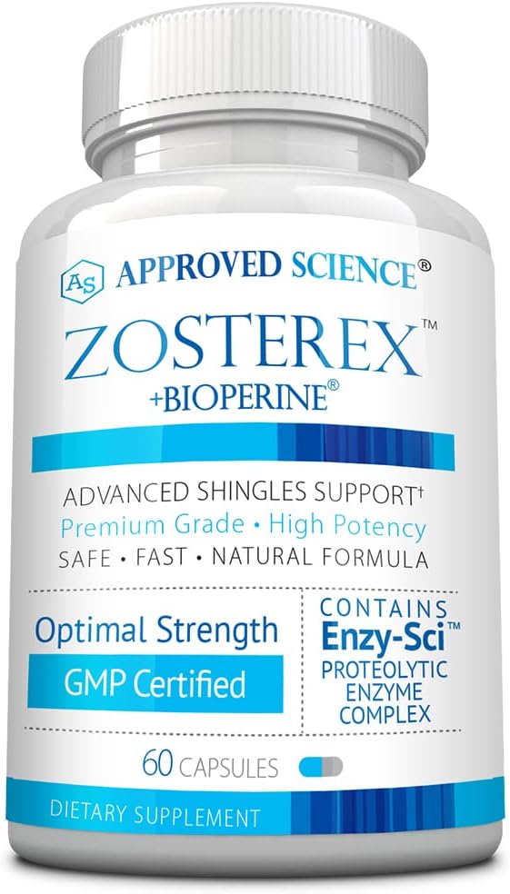 Approved Science Zosterex - Extra-Strength L-Lysine 1000mg, Vitamin B Complex, Zinc - Immune Support & Cold Sore Treatment - 60 Vegan Capsules - 1 Bottle