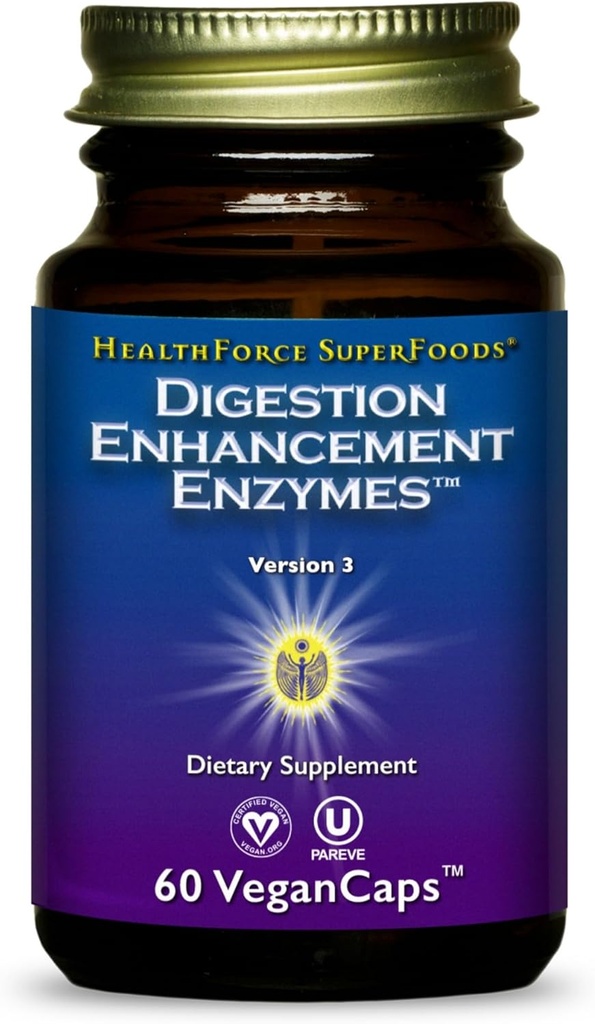 HEALTHFORCE SUPERFOODS Digestion Enhancement Enzymes - 60 cápsulas Vegan