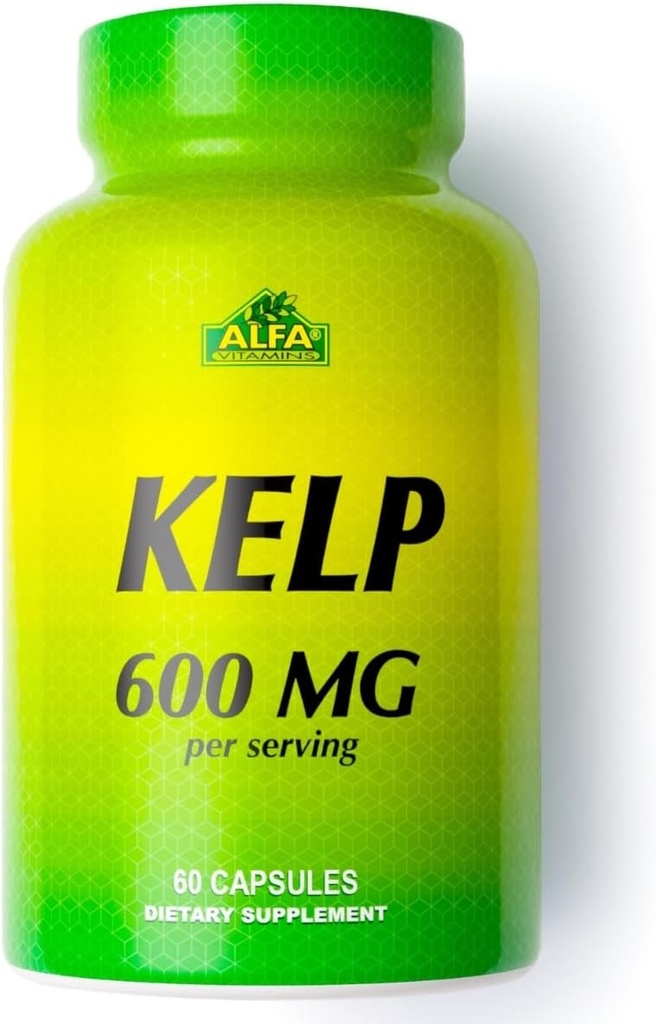 ALFA VITAMINS Kelp Supplement, 600mg of Natural Seaweed Kelp (Ascophyllum Nodosum), Rich in Iodine & Fucoidan, Supports Thyroid " Metabolic Function, Daily Vitamins for Wellness, Non GMO, 90 Tablets