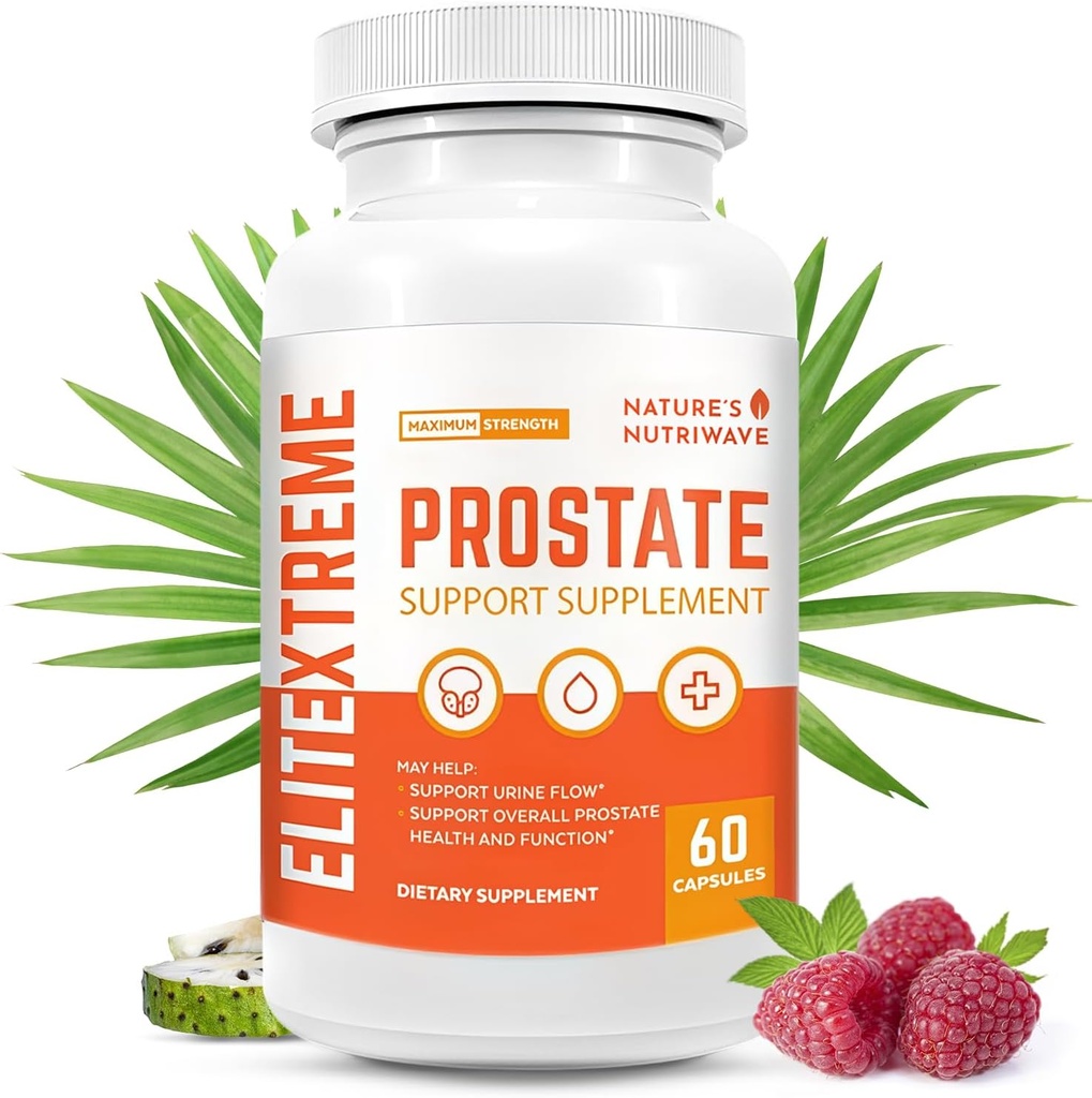 EliteXtreme Health Supplement - Natural Formula with Saw Palmetto, Plant Sterols, Zinc, and Vitamins ← Non-GMO, Made in USA, 60 Capsules, 1 Month Supply
