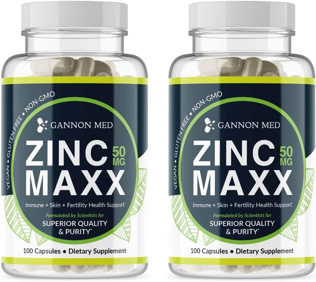 Suplementos de zinc - Inmunity + Skin + Reproductive Health Minerals - Zinc Chelate Immune Booster para niños y adultos (2 Pack, Zinc MAXX)