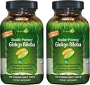 Irwin Naturals Doble Potencia Ginkgo Biloba – 60 Líquidos Soft-Gels – Cerebro, Focus &amp; Circulación Soporte - 2 Pack