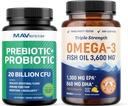 Petróleo de Pesca Omega 3 y cápsulas probióticas ← Triple Strength EPA & DHA con Probiótico Gut Health &amp; Immune Support Suplemento