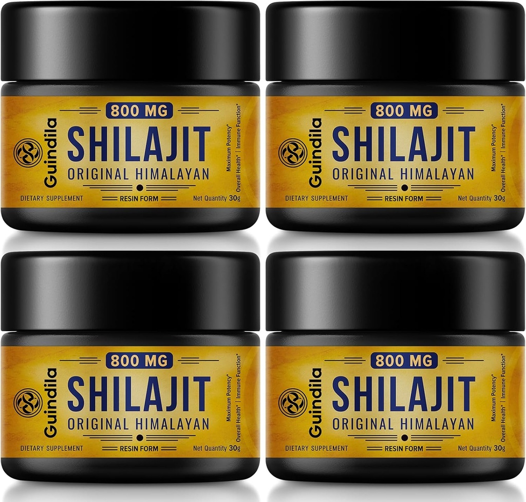 800mg Shilajit Suplemento-Shilajit Puro Himalayan Orgánica Shilajit Resin with Maximum Potency,Original from Himalayan with 85+Trace Minerals " Fulvic Acid for Focus " Energy,Immunity,4 Packs