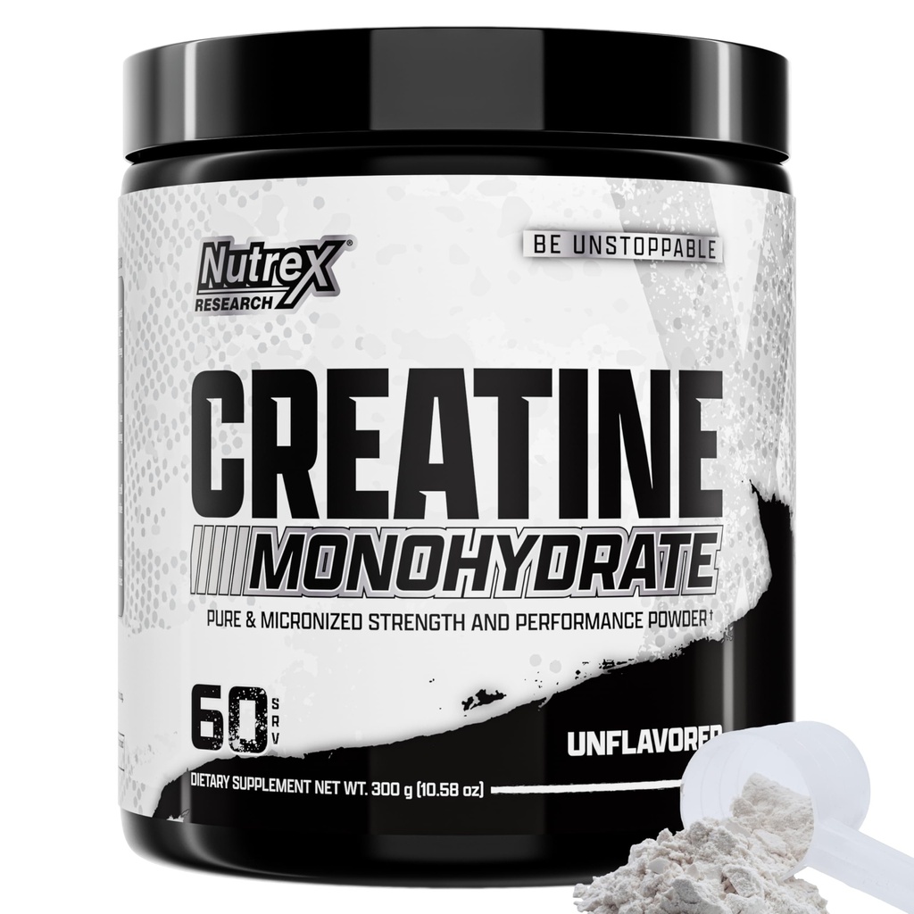Nutrex Research Creatine Monohydrate Powder 60 Servings ¦ Unflavored 5G Micronized Creatine Powder