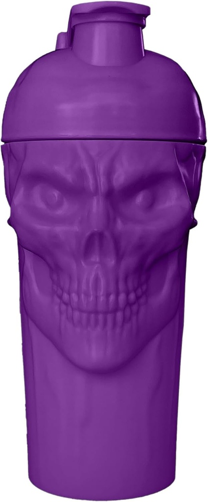 ¡JNX lanza la maldición! Skull Shaker Bottle, 24 onzas, Grape Limited Edition, Mezclador de suplementos con clásico Loop Top