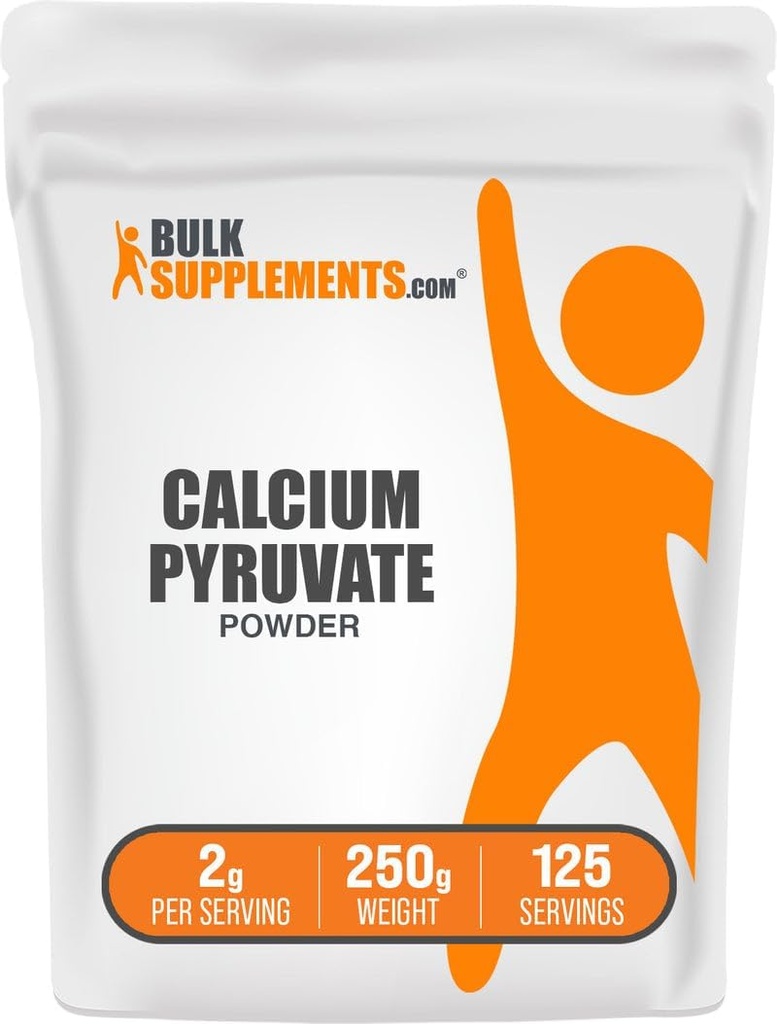 BulkSupplements.com Calcio Pyruvate Powder - Suplemento de calcio, Suplemento de piruvato - Sin sabor, 2g por ser, 250g (8.8 oz) (Pack of 1)