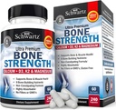 BioSchwartz Bone Strength Supplement - Gentle Non-Constipating Bone Health Supplement for Women & Men with 9-in-1 Complex with Calcium Magnesium Zinc D3 K2 & More - 3rd Party Tested - 2 Months