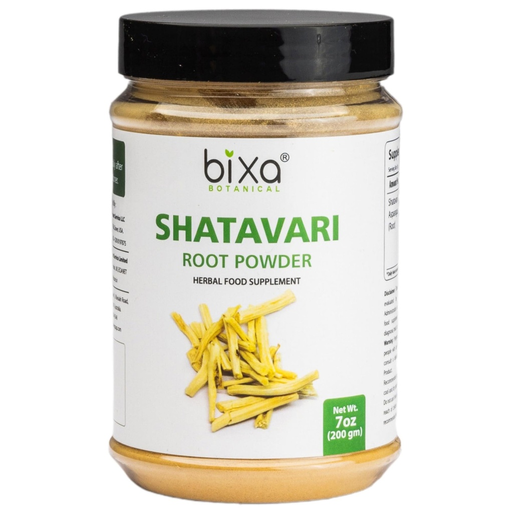 bixa BOTANICAL Shatavari Root Powder ¦ Asparagus Racemosus Ayurvedic Herbal Supplement ← Gluten Free, Non-GMO, Steam Treated, Vegan, 100% puro.