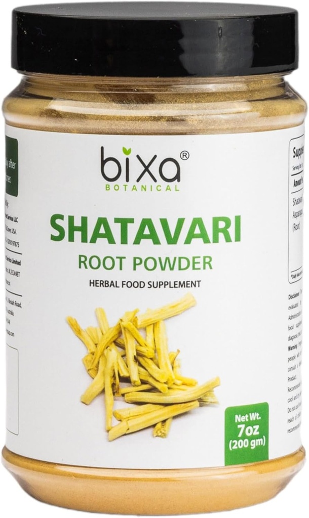 bixa BOTANICAL Shatavari Root Powder ¦ Asparagus Racemosus Ayurvedic Herbal Supplement ← Gluten Free, Non-GMO, Steam Treated, Vegan, 100% puro.