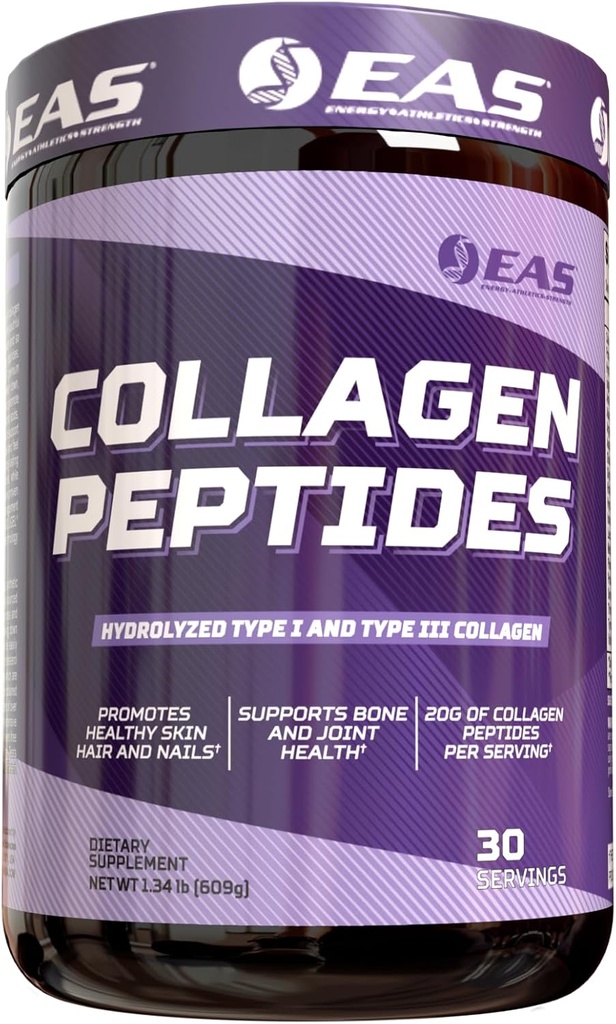 Experimental and Applied Sciences Collagen Peptides Powder | Hydrolyzed Type I & III | for Healthy Hair, Skin, & Nails | Bone & Joint Health | 20g Collagen Per Serving | 30 Servings (Unflavored)