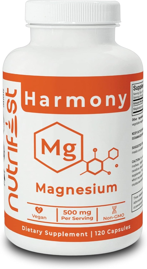 Magnesium Oxide Life Extension Fórmula Alta Absorción para MuscleRelaxation,Energía, Inmunidad y Cardio Health Vida120 Capsules Non-GMO, Vegan