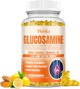 Glucosamina Chondroitin MSM Gummies 1500mg - Suplemento de Soporte Conjunto con Turmérico, Boswellia, Vitamina D3, Acido Hialurónico, Antioxidante, Apoyo Inmunitario para Adultos, Hombres &amp; Mujeres Vegan, 60 Gummies