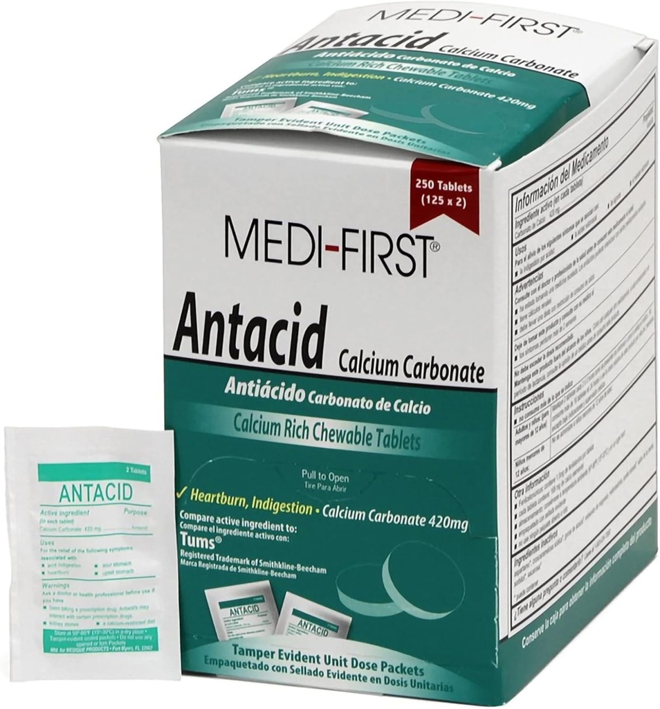 Medi-Primera Tabla de Antácidos, 250 Ct