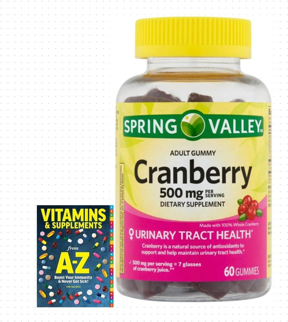 Aventura Inicio Valle de Primavera Adulto Gummy Arándano Suplemento dietético, 500 mg, 60 Conde+Mejor Guía Vitaminas Suplementos
