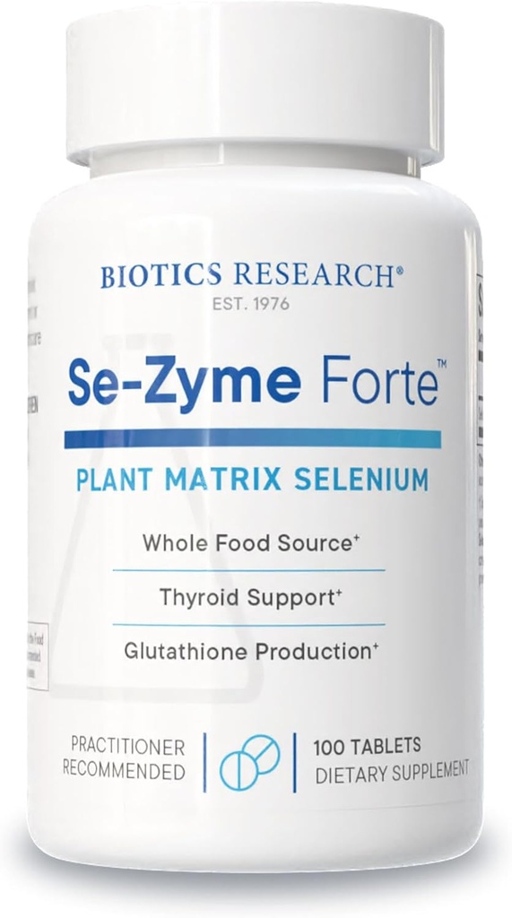 Biotics Research Se-Zyme ForteTM– Fuente completa de Selenio Alimentario, Función de glándulas tiroideas, Producción de ADN, Salud Cognitiva, Antioxidante Potente, 100 Tabletas