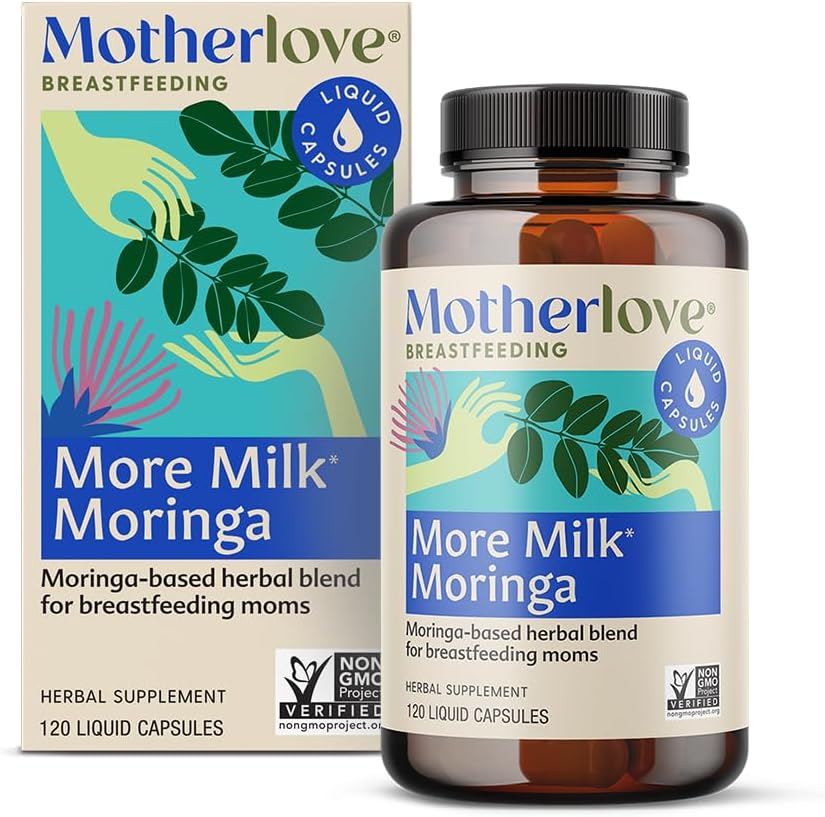 Motherlove Más Milk Moringa (120 Capsule Value Size) Moringa-Based Lactation Supplement to Support Breast Milk Supply—No-GMO, Organic Herbs, Vegan, Kosher