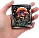 8-Compartment Pill Box Organizer Portable and Stylish Medicine Case, Versatile Storage for Medication - Ideal Travel Accessory & Unique Gift Idea (Enchanted Mushroom Forest)