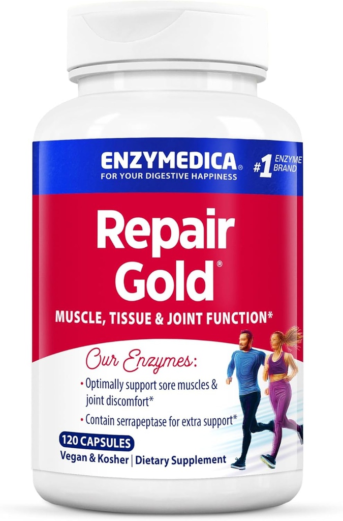 Enzymedica, Reparación de Oro, Enzimas Proteolíticas, Suplemento de Apoyo Conjunto, con Serrapeptase, 120 Conde
