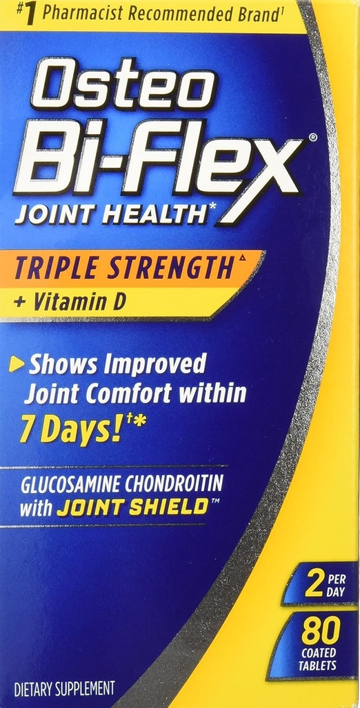 Osteo BiFlex Triple Fuerza Glucosamina Chondroitin Conjunto Escudo con vitamina D, 80 Conde