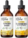 Wild &amp; Organic Ginger Tincture 4 fl oz &amp; Turmeric Tincture 4 fl oz