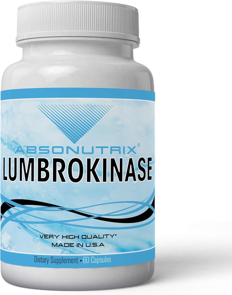 Absonutrix Lumbrokinase 40 mg 60 cápsulas vegetales soportan el corazón sano Todo natural Made in USA