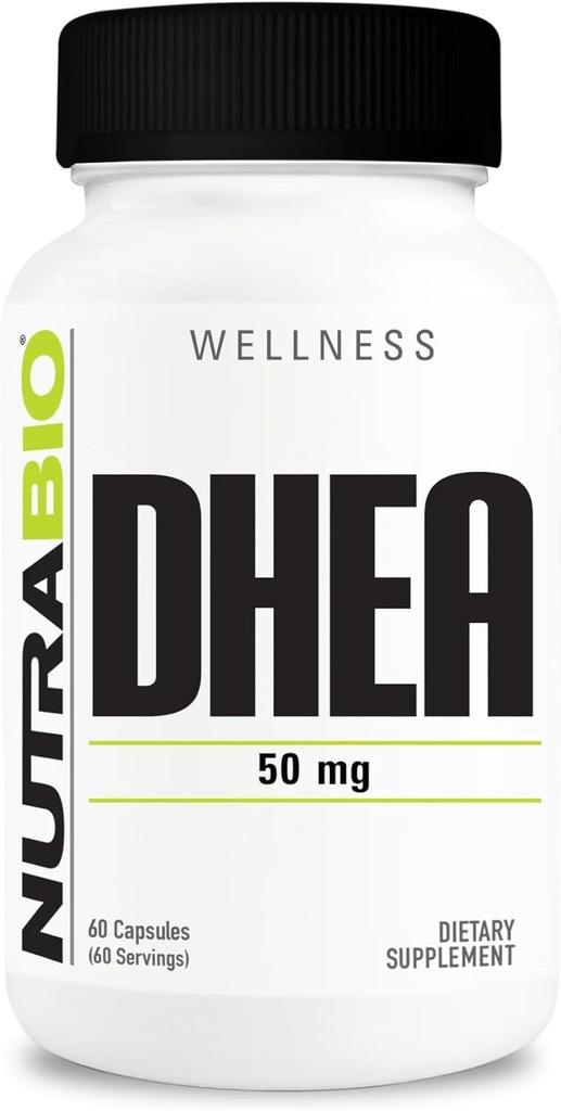 NutraBio DHEA Suplemento- para Hombres y Mujeres- DHEA (50 mg) 60 cápsulas
