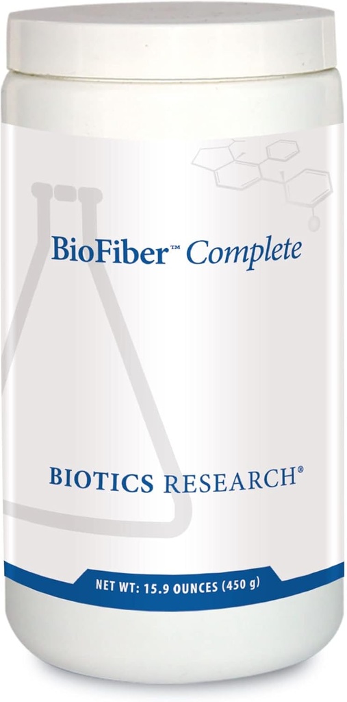 Biotics Research BioFiber Complete - 10 Fibras enteras de alimentos (Organic " Non-GMO), 5g de Fiber Per Serving, Easy-to-Mix Powder, Prebiotic Gut Support 15.9 Oz