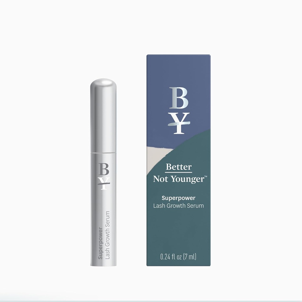 Better Not Younger Superpower Lash Serum (7ml) Lash Acondicionador con péptidos, vitaminas " Nutrientes - Mejorar el suero para pestañas, más completas y más largas pestañas - Libre de crueldad