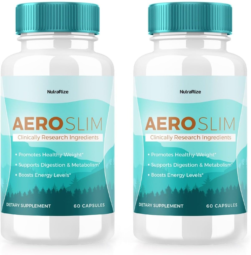 (2 Pack) Cápsulas AeroSlim - Suplemento dietético AeroSlim para la salud avanzada de peso, máxima fuerza Píldoras totalmente naturales para el destino de grasa corporal, Fórmula de gestión de peso, Aero Slim (120 Cápsulas)