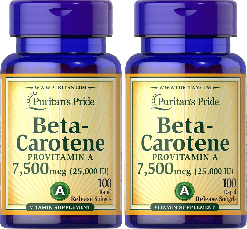 Pride Beta Caroteno de Puritan para Immune y Salud Ocular para apoyar un Sistema Inmunitario Saludable 100 Softgels (Pack of 2)