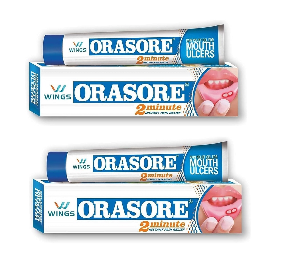 (Pack of 2) Orasore Mouth Ulcer Relief Gel (12gm cada uno) - por farmacia