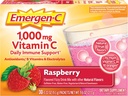 Emergen-C 1000mg Vitamina C Powder, Con Antioxidantes, vitaminas B y electrolitos, Suplementos de inmunidad para soporte inmunológico, mezcla de bebidas con cárter libre de cafeína, sabor a frambuesa - 30 Conteo/1 Mes de suministro