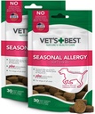Vet's Best Seasonal Alergy Soft Chew Dog Supplements ← Soothes Dogs Skin Irritation Due to Seasonal Allergies  Maintain Histamine Levels ← 50 Chewable Tablets, 30 Cuenta (Pack of 2)