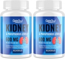 Suplemento de Apoyo al Riñón – Detox de Cleanse de Riñón con Niacinamide & Oligosacáridos Chitosan – Fórmula Fósfora Consciente – Capsules Vegetarianos para Adultos – 2 Botellas