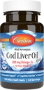 Carlson - Cod Liver Oil Minis, 280 mg Omega-3 + Vitaminas A &amp; D3, Heart Support " Cognitive Function, Vision Health, 100 Mini Softgels