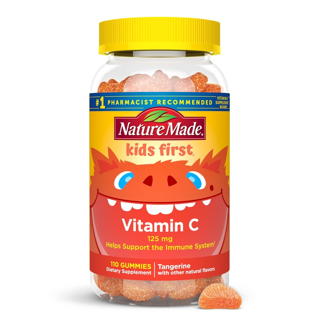 Nature Made Kids First Vitamin C Gummies, Suplemento dietético para Immune Support, 110 Gummies, 110 Day Supply