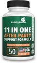 Advanced 11-in-ONE After Drinking Support Vitamin - Liver Support, Immune System, Fast Hydration - Antes y Después de la Fórmula de soporte para el hígado - para una mejor mañana
