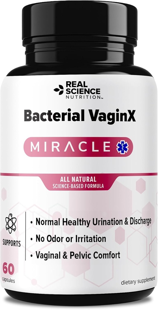 Ofertas Milagro Bacterial VaginX - Oxido Nitrico mejorado Formulado para la Salud Vaginal Mujer Complejo de Equilibrio PH, Tratamiento Natural de BV y Infección de levadura, 60 cápsulas