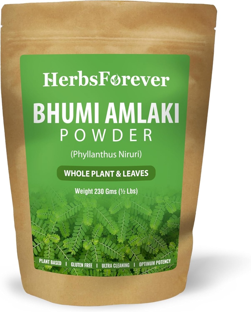 Herbsforever Bhumiamalaki Powder 230g Phyllanthus Niruri, Non-GMO, Plant-Based Formula for Liver Health and Effective Natural Detox
