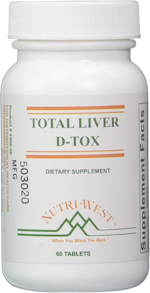 Nutri-West Total Liver D-Tox - 60 Tabletas, Blanco