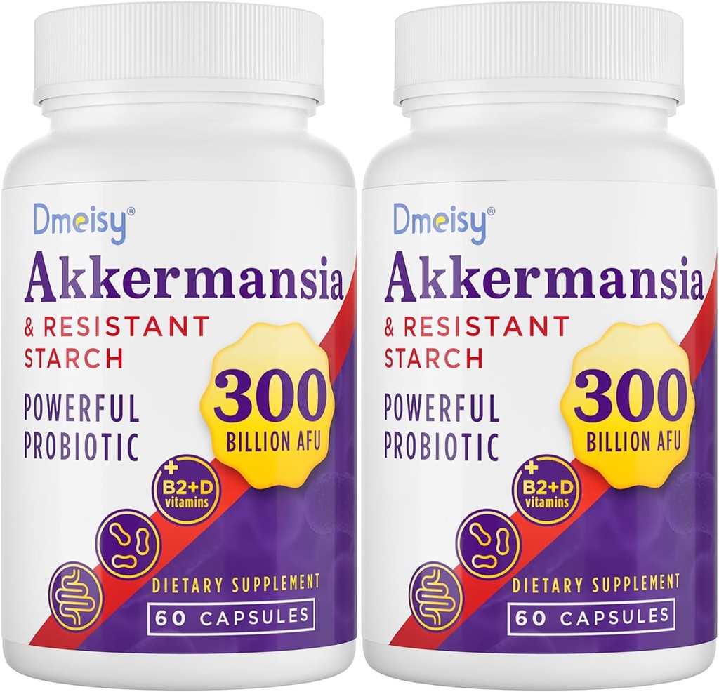 GLP-1 Suplemento - 300 Billones AFU Akkermansia Muciniphila, Akkermansia Probiotic for Women &amp; Hombre, para Boost GLP-1, Digestivo, Gut, Inmunity, Enhances Gut Lining Function " Intestinal Walls, 120 Conde