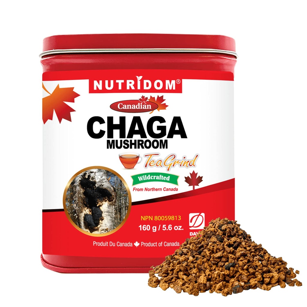 Nutrido Canadiense Chaga Mushroom Tea Grind, Pebbles, Wild-Harvested, Hand-Picked, 160 g