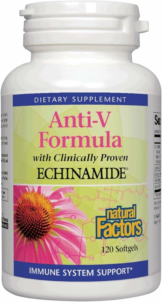 Natural Factors Anti-V Formula - Healthy Immune System Support Supplement - Herbal Immune Health Supplement with Reishi Mushroom & Licorice Root - 120 Softgels (120 Servings)
